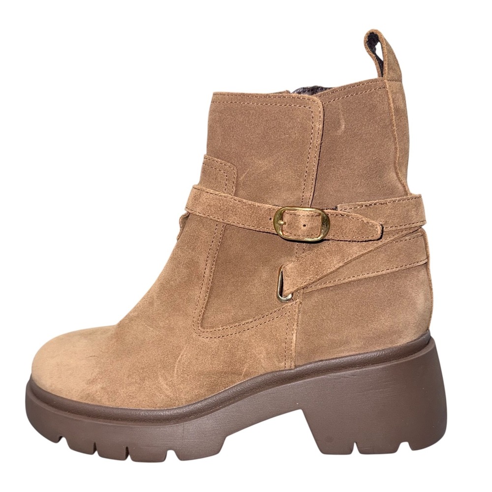Steve Madden Size 9 Coletta Dark Tan Brown Suede Ankle Boots‎
